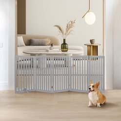 Unipaws Free Standing Dog Gate, Gray, 36-in, 5-panel slide 1 of 7