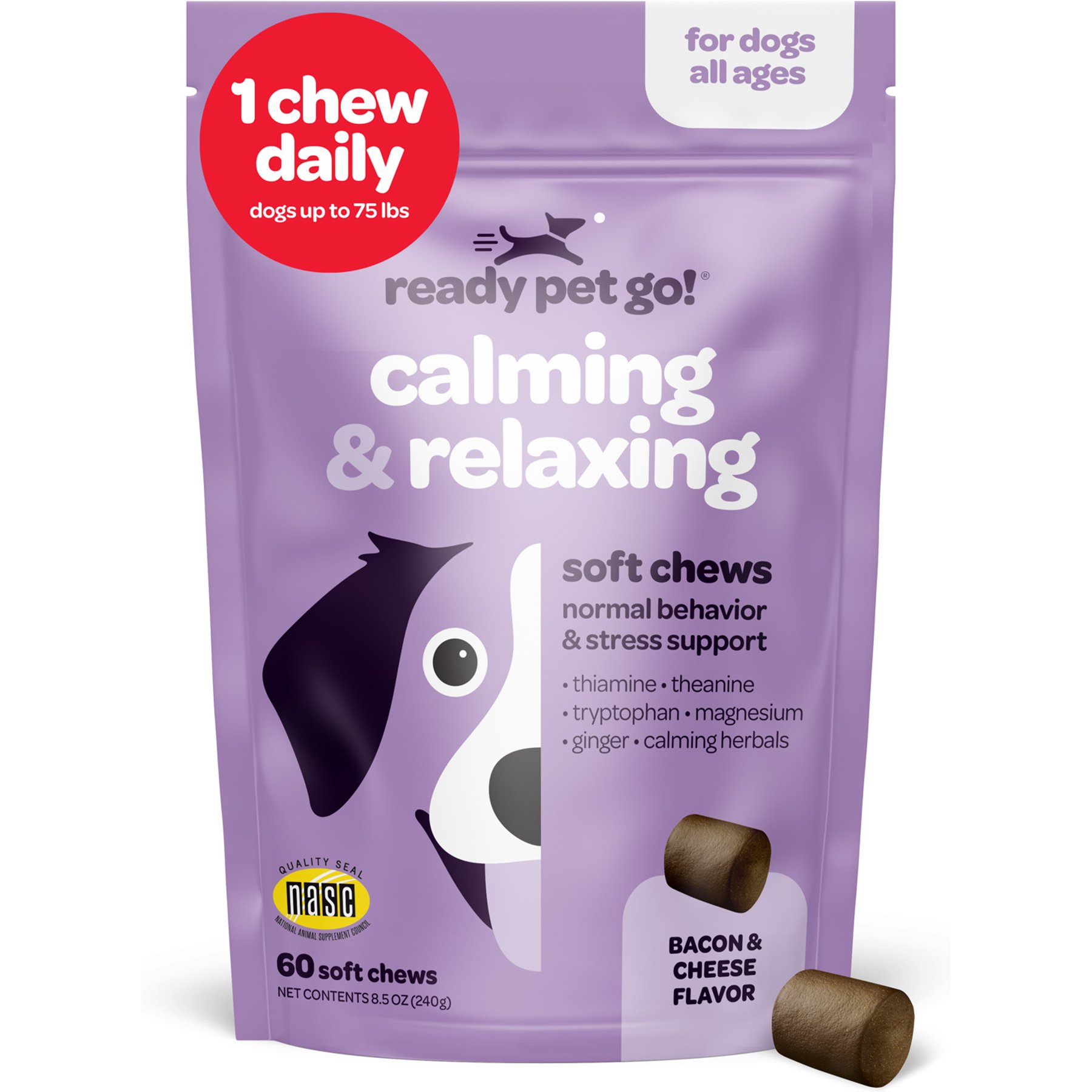 Ready Pet Go Calming & Relaxing Soft Chew Dog Supplement, 60 count