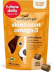 Ready Pet Go Skin & Coat Omega-3 Dog Supplement, 60 count