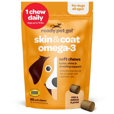 Show full view: Ready Pet Go Skin & Coat Omega-3 Dog Supplement, 60 count slide 1 of 7
