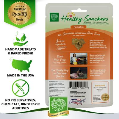 Show full view: Small Pet Select Healthy Snackers Pumpkin Flavor, Small Animal Treats, 2-oz bag, 3 count slide 4 of 8
