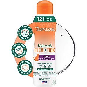 TropiClean Natural Flea + Tick Gentle Cat Shampoo, 12-fl oz