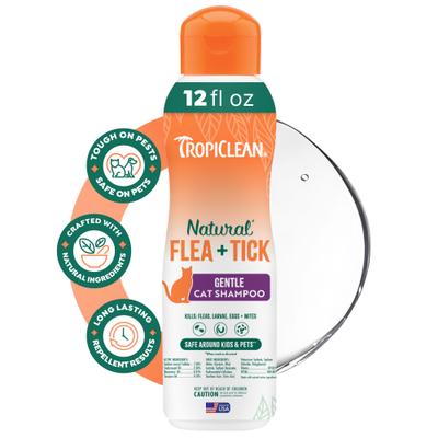 Show full view: TropiClean Natural Flea + Tick Gentle Cat Shampoo, 12-fl oz slide 1 of 9