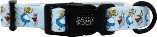 Show full view: Sassy Woof Alice in Wonderland Dog Collar, Blue, X-Small: 9.5-in neck, 1/3-in wide slide 3 of 6
