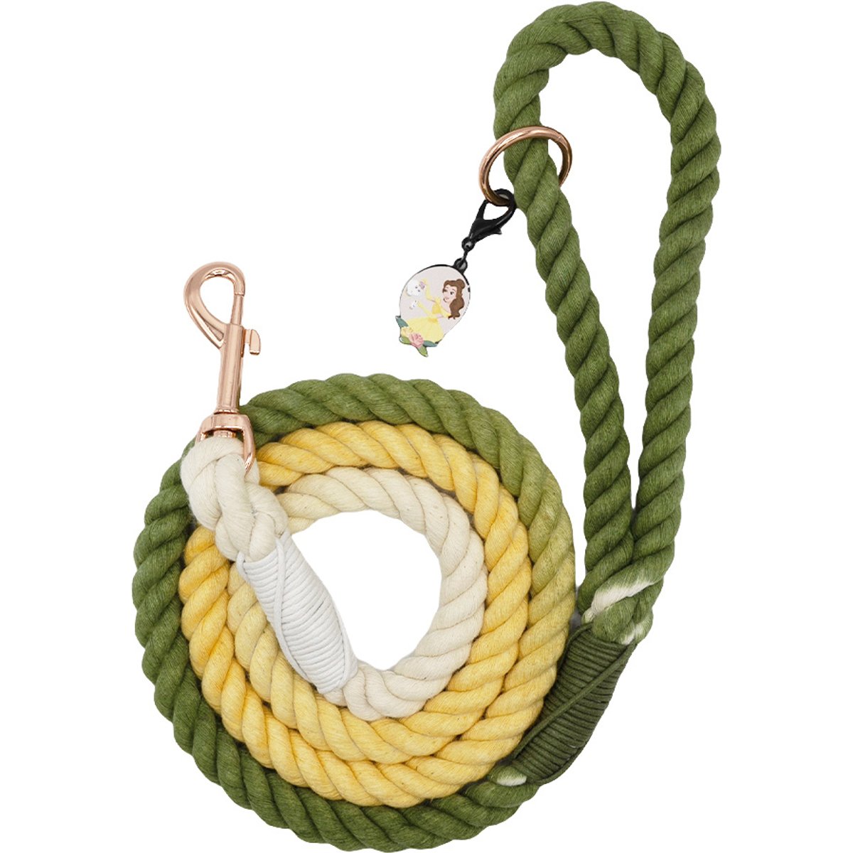 Sassy Woof Disney Princess Belle Rope Dog Leash, 5-ft long, 0.6-in wide