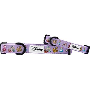 Sassy Woof Alice in Wonderland Dog Collar, Purple, Small: 13-in neck, 1/2-in wide