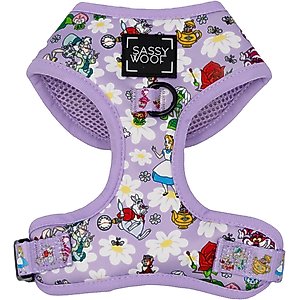 Sassy Woof Alice in Wonderland Adjustable Dog Harness, Purple, Medium:18 to 25-in chest