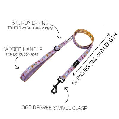 Show full view: Sassy Woof Alice in Wonderland Dog Leash, Purple, 5-ft long, 4/5-in wide slide 4 of 6