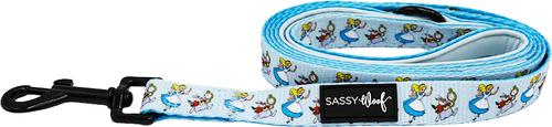Show full view: Sassy Woof Alice in Wonderland Dog Leash, Blue, 5-ft long, 4/5-in wide slide 2 of 6