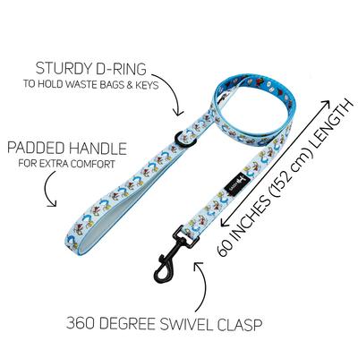 Show full view: Sassy Woof Alice in Wonderland Dog Leash, Blue, 5-ft long, 4/5-in wide slide 4 of 6