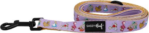 Show full view: Sassy Woof Alice in Wonderland Dog Leash, Purple, 5-ft long, 4/5-in wide slide 2 of 6