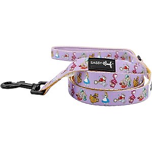 Sassy Woof Alice in Wonderland Dog Leash, Purple, 5-ft long, 4/5-in wide