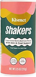 Kismet Shakers Skin & Coat Formula Dry Dog Food Topping, 7.5-oz jar