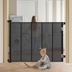 SMONTER Extra Tall Retractable Dog Gate, Black