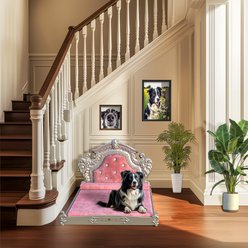 BingoPaw European-Style Luxury Washable Dutch Velvet Dog Bed, Pink, XX-Large slide 2 of 9