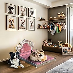 BingoPaw European-Style Luxury Washable Dutch Velvet Dog Bed, Pink, XX-Large