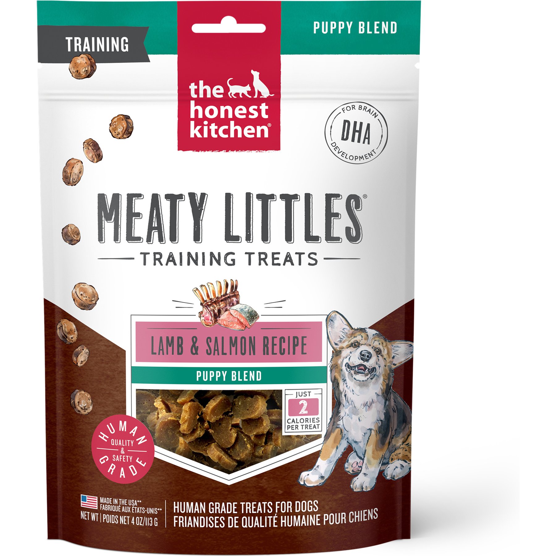 The Honest Kitchen Human Grade Meaty Littles Lamb & Salmon Dog Treats, 4-oz bag