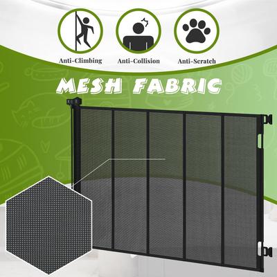 Show full view: SMONTER Extra Tall Retractable Dog Gate, Black slide 3 of 8