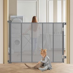 SMONTER Extra Tall Retractable Dog Gate, Grey