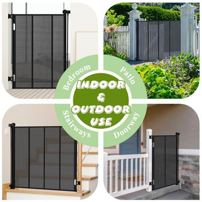 Show full view: SMONTER Extra Tall Retractable Dog Gate, Black slide 7 of 8