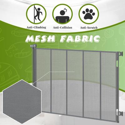 Show full view: SMONTER Extra Tall Retractable Dog Gate, Grey slide 3 of 8