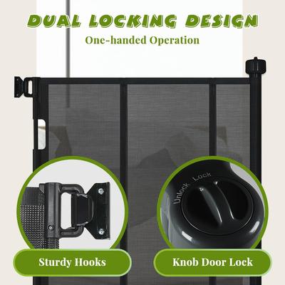 Show full view: SMONTER Extra Tall Retractable Dog Gate, Black slide 4 of 8