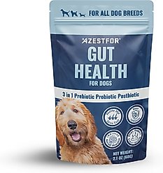 Azestfor Gut Health 3-in-1 Prebotic Probotic Postbiotic Apple Flavored Powder Supplement for Dogs, 2.1-oz bag