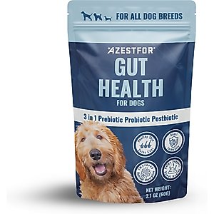 Azestfor Gut Health 3-in-1 Prebotic Probotic Postbiotic Apple Flavored Powder Supplement for Dogs, 2.1-oz bag