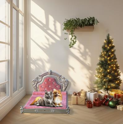 Show full view: BingoPaw European-Style Luxury Washable Dutch Velvet Dog Bed, Pink, XX-Large slide 9 of 10