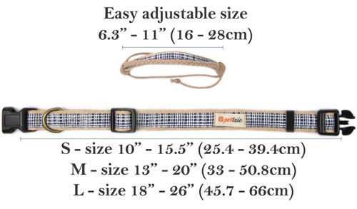 Show full view: Pettsie Dog Collar & Bandana, Blue, Medium: 20-in neck, 4/5-in wide, natural slide 7 of 9