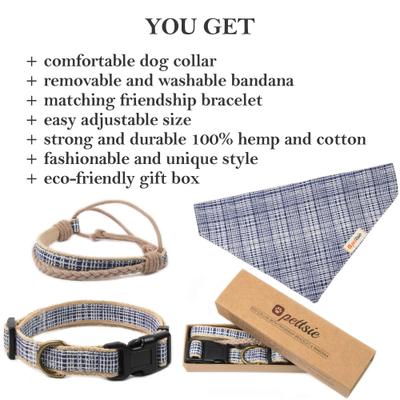 Show full view: Pettsie Dog Collar & Bandana, Blue, Medium: 20-in neck, 4/5-in wide, natural slide 5 of 9