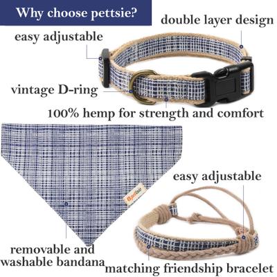 Show full view: Pettsie Dog Collar & Bandana, Blue, Medium: 20-in neck, 4/5-in wide, natural slide 3 of 9