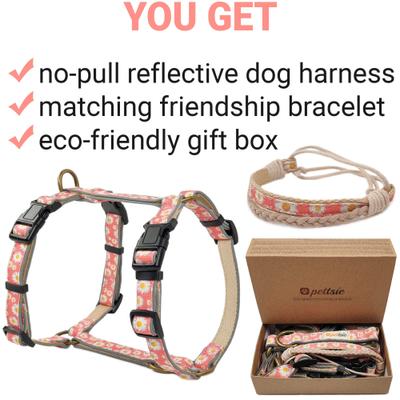 Show full view: Pettsie No-Pull Reflective Dog Harness & Bracelet, Pink, Large: 23.5 to 32.5-in chest, natural slide 6 of 8