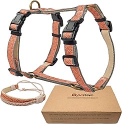Pettsie No-Pull Reflective Dog Harness & Bracelet, Orange, Small: 18.5 to 24-in chest, natural