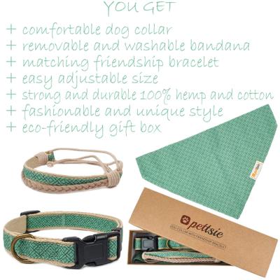 Show full view: Pettsie Dog Collar & Removable Bandana, Green, Large: 26-in neck, 1-in wide, natural slide 8 of 8