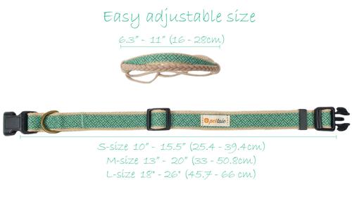 Show full view: Pettsie Dog Collar & Removable Bandana, Green, Large: 26-in neck, 1-in wide, natural slide 6 of 8