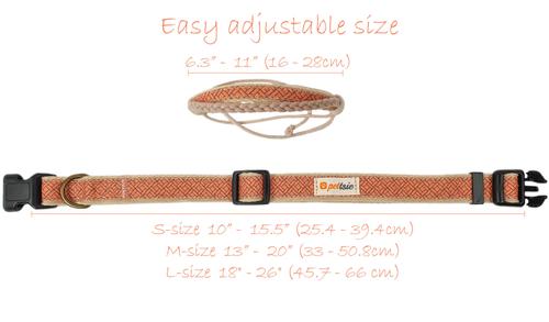 Show full view: Pettsie Dog Collar & Removable Bandana, Orange, Small: 15.5-in neck, 3/8-in wide, natural slide 5 of 7