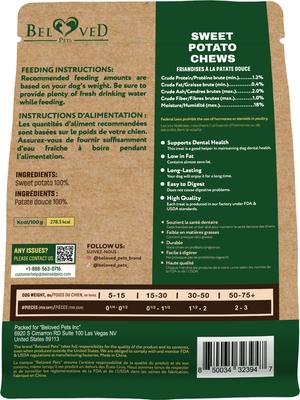 Show full view: Beloved Pets Sweet Potato Chews Grain-Free Jerky Dog Treats, 300-g bag slide 8 of 9
