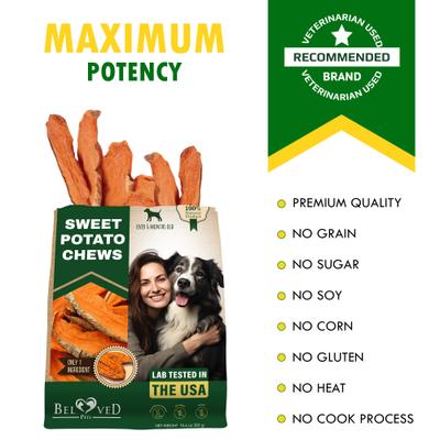 Show full view: Beloved Pets Sweet Potato Chews Grain-Free Jerky Dog Treats, 300-g bag slide 6 of 9