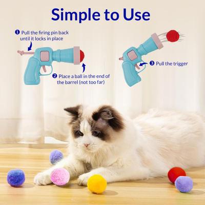 Show full view: Pet Fit For Life Ball Launcher Cat Toy, Blue, Medium slide 2 of 6