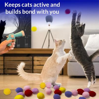 Show full view: Pet Fit For Life Ball Launcher Cat Toy, Blue, Medium slide 5 of 6