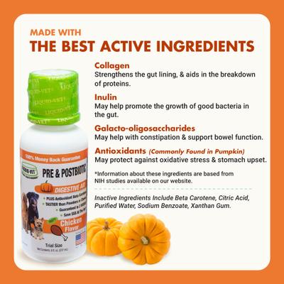 Show full view: Liquid-Vet K9 Pre & PostBiotic Support Chicken flavor Dog Digestive Aid, 8-fl oz bottle, 2 count slide 5 of 10