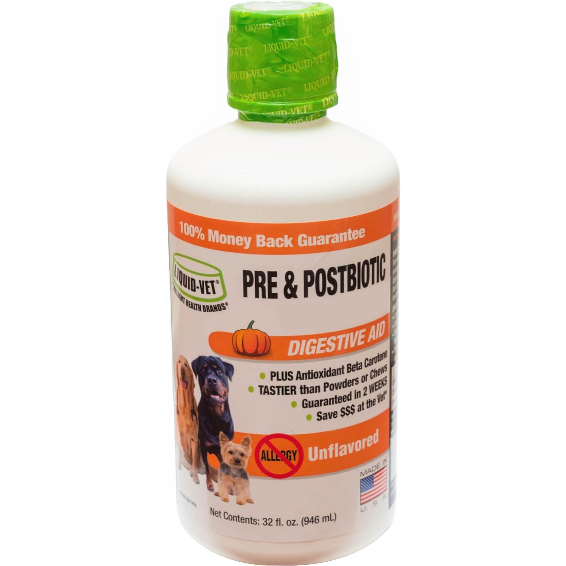 Liquid-Vet K9 Pre & PostBiotic Support Unflavored Dog Digestive Aid, 32-fl oz bottle