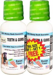 Liquid-Vet Teeth & Gums Support Bacon Flavor Dog Supplement, 8-oz bottle, 2 count