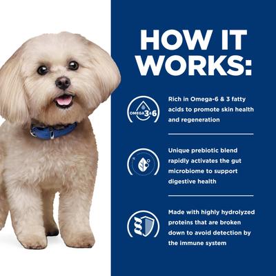 Show full view: Hill's Prescription Diet z/d Small Bites Skin & Food Sensitivies Hydrolyzed Chicken Flavor Dry Dog Food, 7-lb bag slide 6 of 12