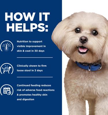 Show full view: Hill's Prescription Diet z/d Small Bites Skin & Food Sensitivies Hydrolyzed Chicken Flavor Dry Dog Food, 7-lb bag slide 5 of 12