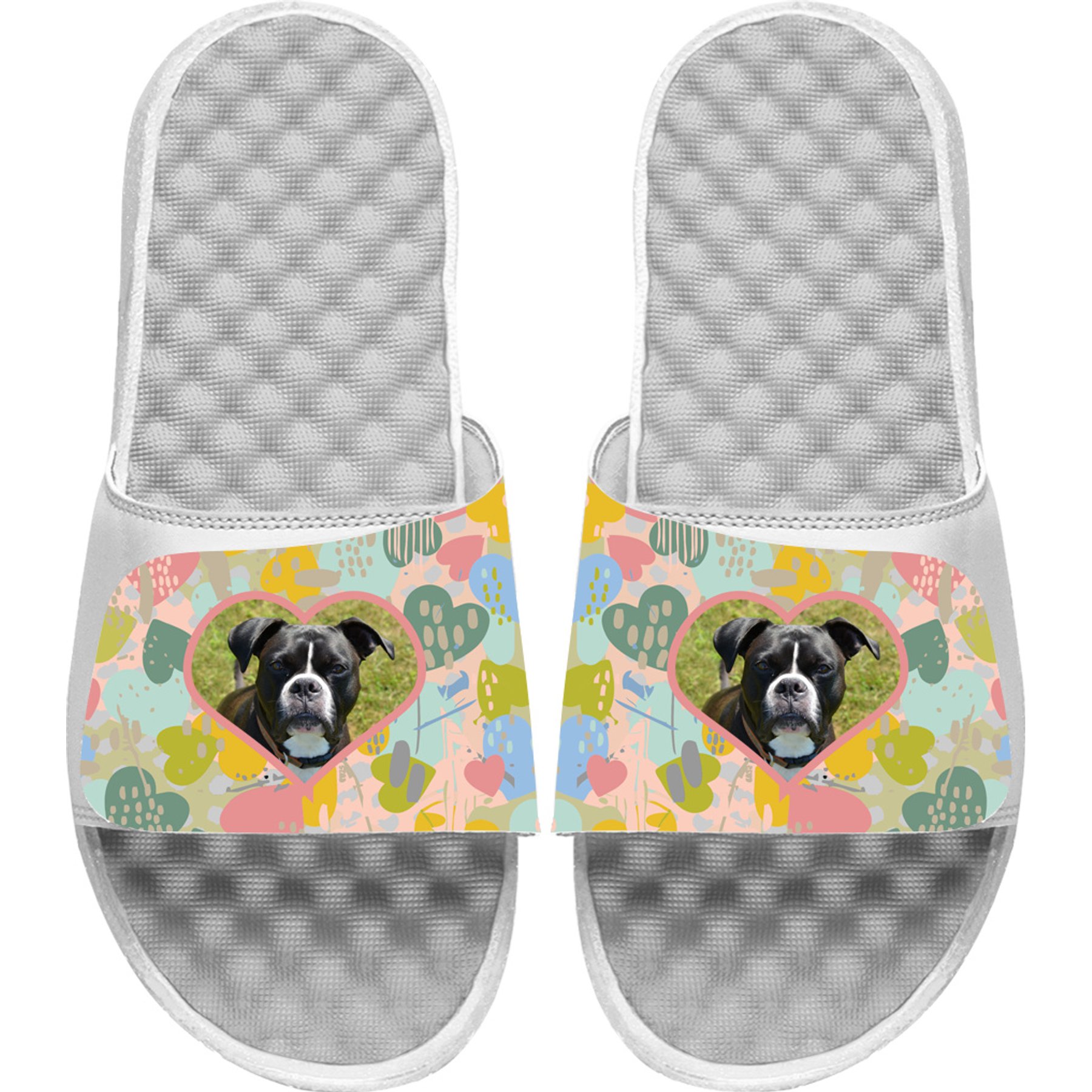 ISlide Personalized Pet Heart Slides, Great White, W7 / M6