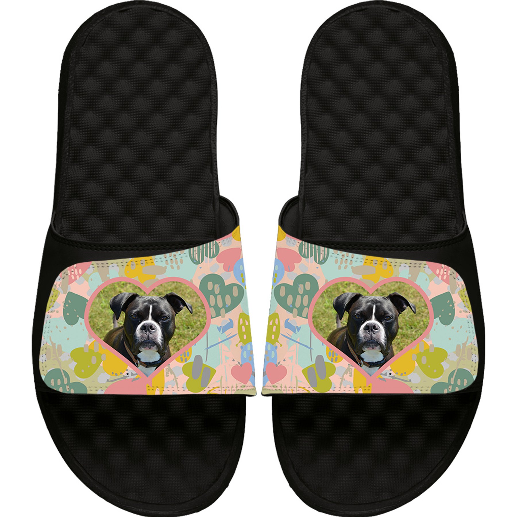 ISlide Personalized Pet Heart Slides, Black, W12 / M11