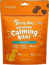 Zesty Paws Advanced Hemp Melatonin Calming Bites Turkey Flavored Soft Chews Composure Supplement for Dogs, 20 count