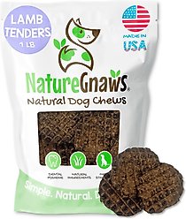 Nature Gnaws USA Lamb Tenders Natural Dog Chew Treats, 1-lb bag